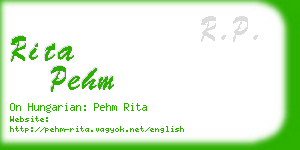 rita pehm business card